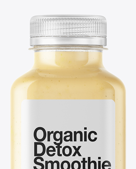 Square Banana Smoothie Bottle Mockup