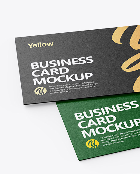 Textured Business Cards Mockup