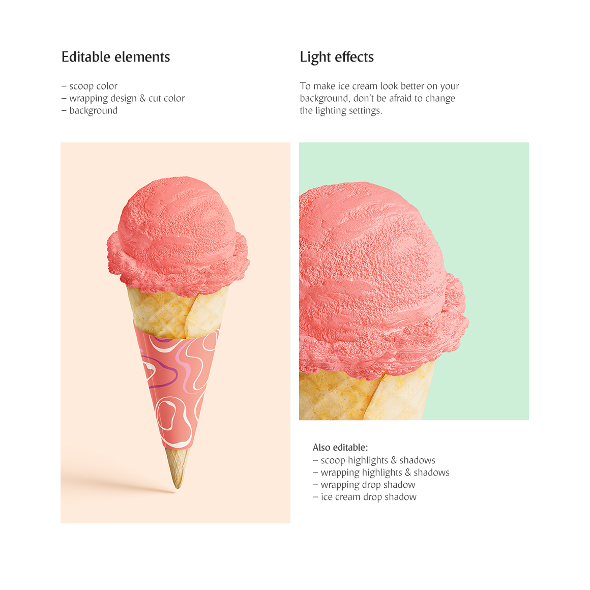 Ice Cream Cone Mockup