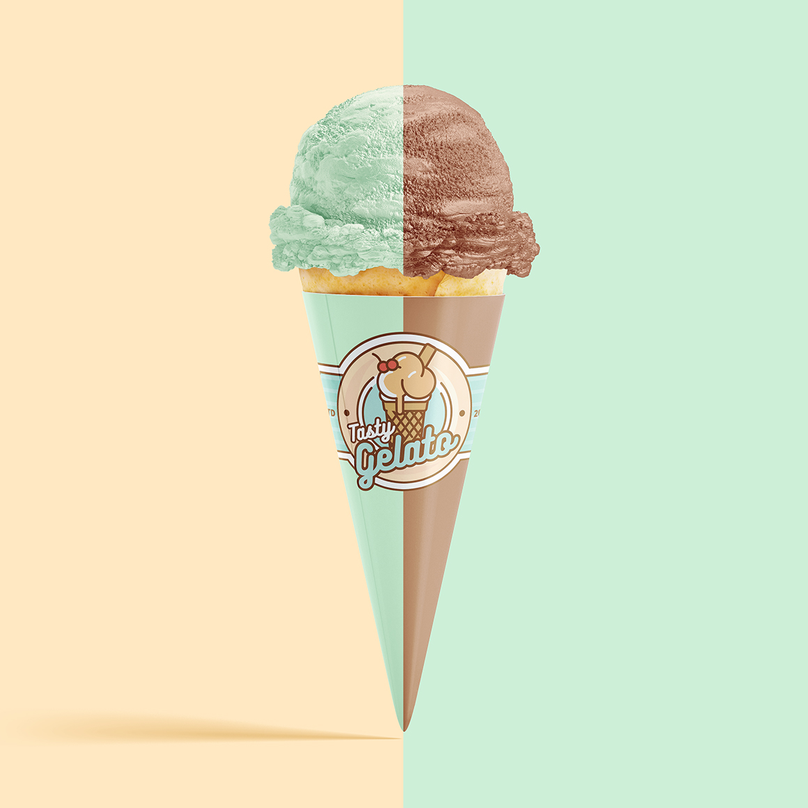 Ice Cream Cone Mockup