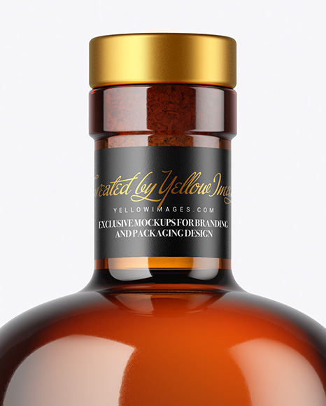 Amber Glass Bottle Mockup Amber Glass Bottle Mockup