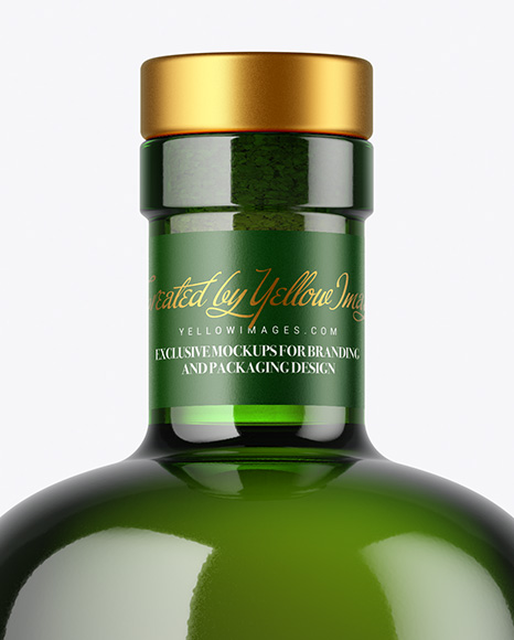 Green Glass Bottle Mockup Green Glass Bottle Mockup