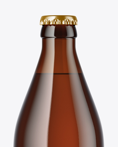 Amber Glass Bottle Mockup