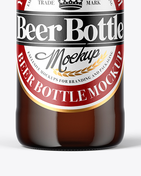 Amber Glass Bottle Mockup