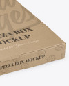 Kraft Pizza Box Mockup - Halfside View - Halfside View (high-angle shot)