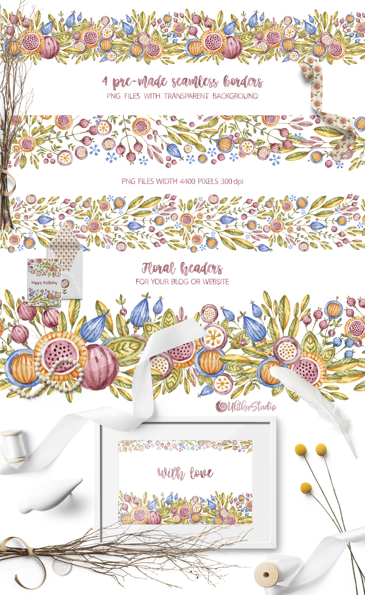 Cute owls. Watercolor collection with floral forest birds. Cute owls. Watercolor collection with floral forest birds.
