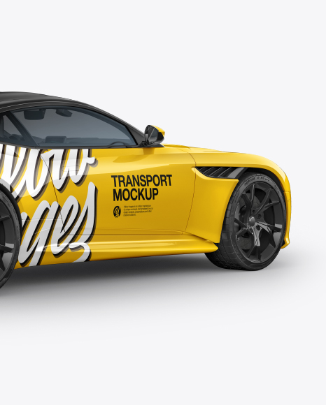 Sport Car Mockup - Back Half Side View