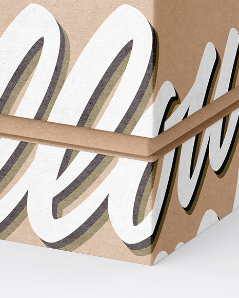 Kraft Paper Box Mockup - Half Side View