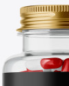 Clear Glass Pills Bottle Mockup