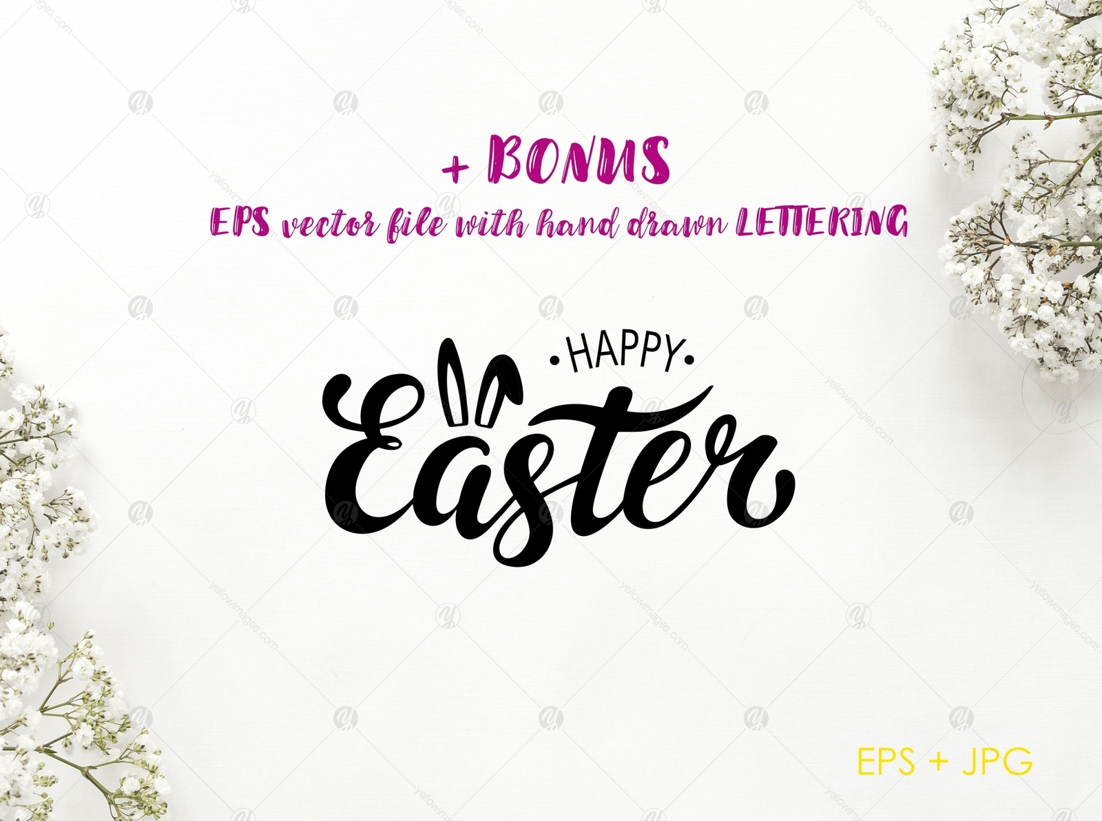 Happy Easter. Watercolor Set. Happy Easter. Watercolor Set.