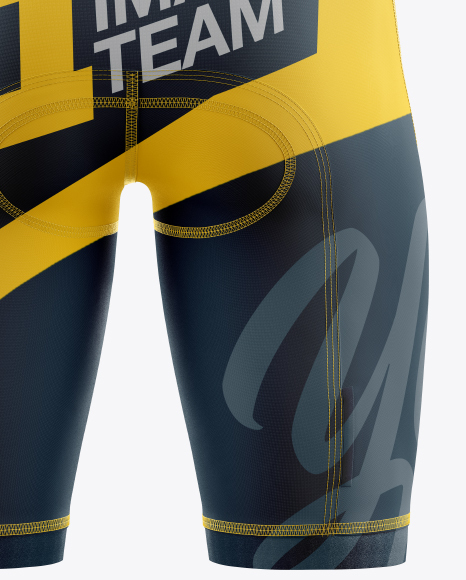 Men's Cycling Bib Shorts Mockup (Back View)