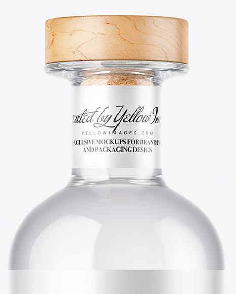 Clear Glass Vodka Bottle Mockup