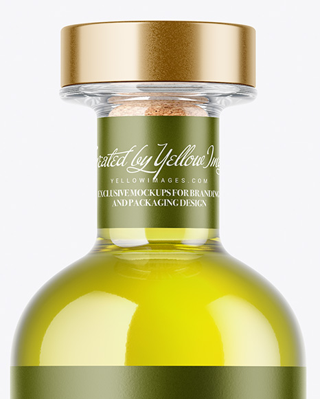 Clear Glass Olive Oil Bottle Mockup