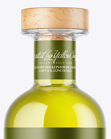 Clear Glass Olive Oil Bottle Mockup