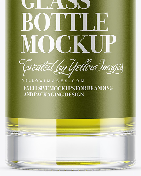 Clear Glass Olive Oil Bottle Mockup