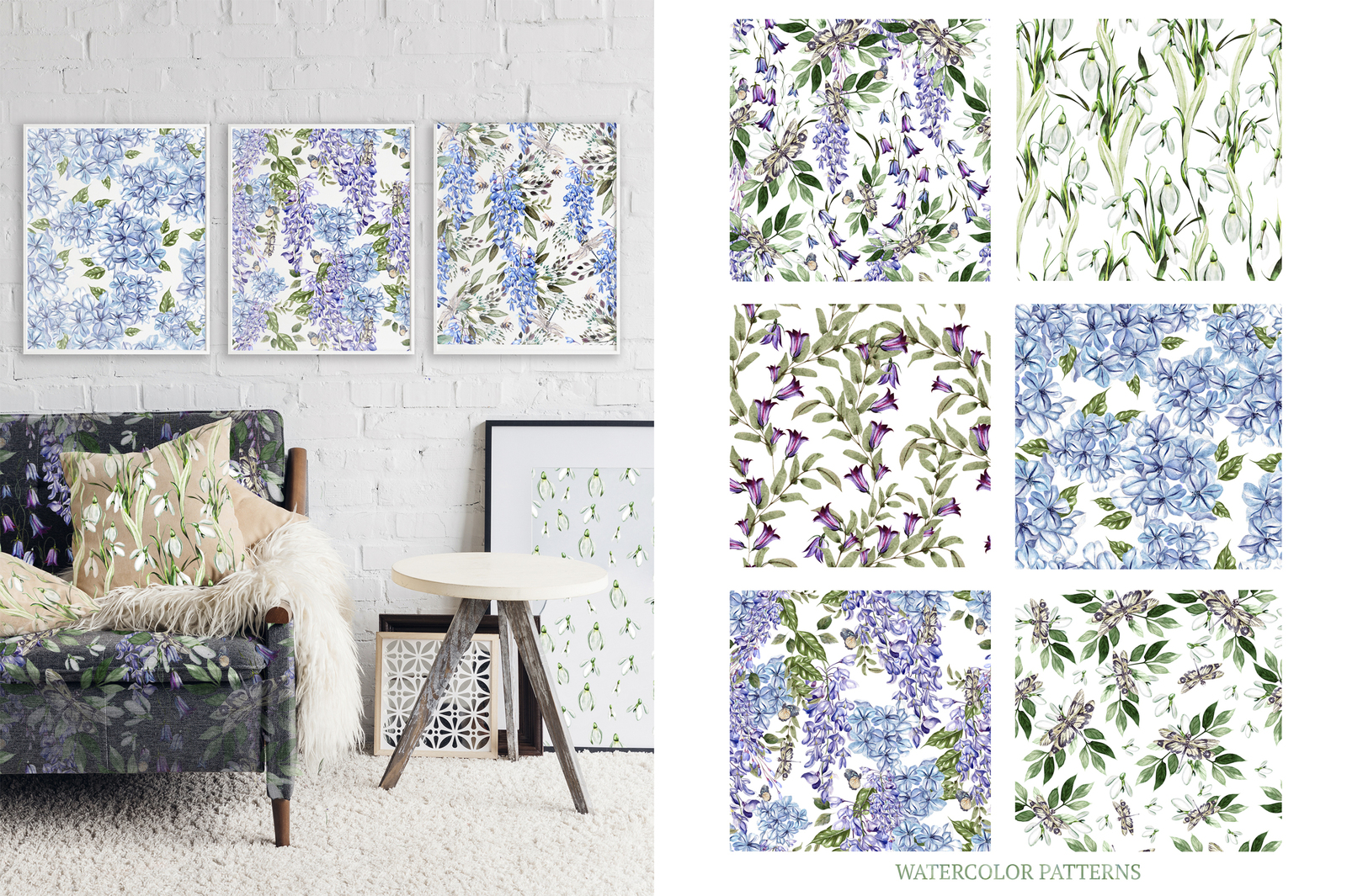Watercolor SPRING FLOWERS Watercolor SPRING FLOWERS