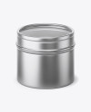 30g Metallic Jar With Clear Glass Window Mockup (high-angle view)