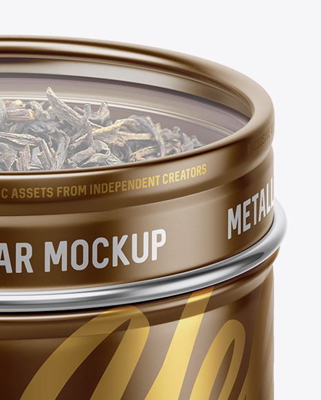 30g Metallic Jar With Clear Glass Window Mockup (high-angle view)