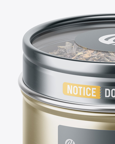 30g Metallic Jar With Clear Glass Window Mockup (high-angle view)