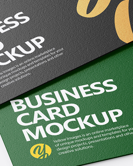 Textured Business Cards Mockup