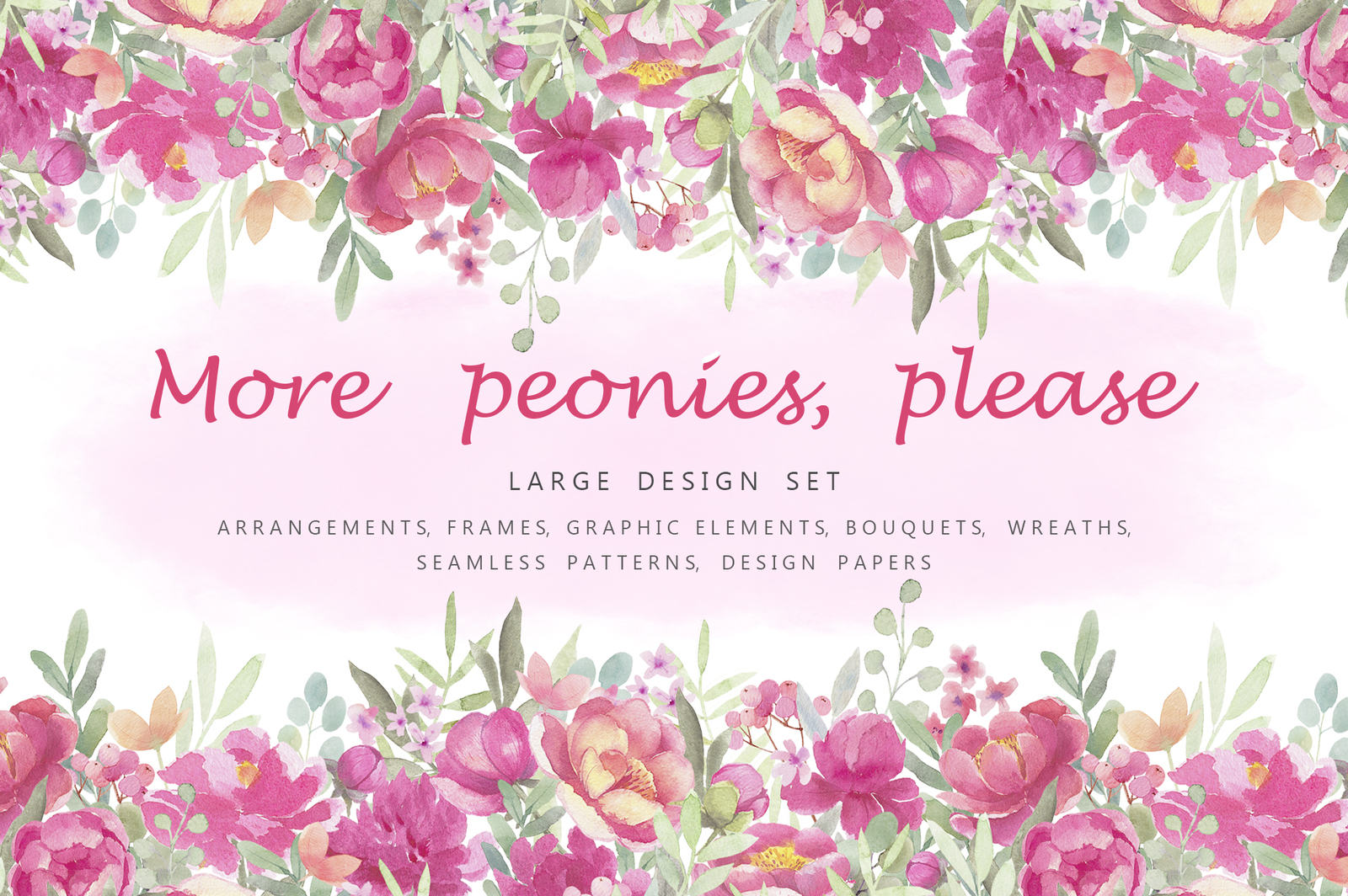 More Peonies Flower Graphic Set