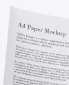 A4 Paper Mockup