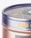 50g Metallic Jar With Clear Glass Window Mockup (high-angle view)