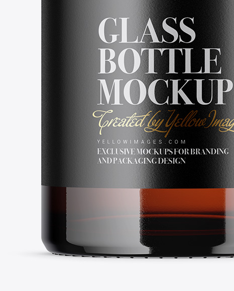 Amber Glass Bottle Mockup