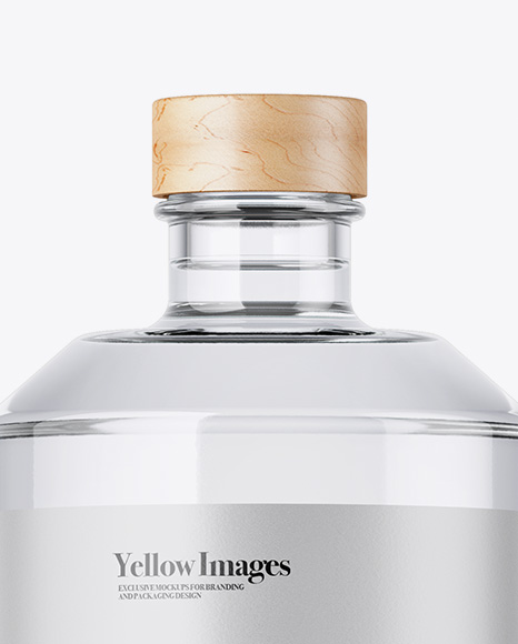 Clear Glass Vodka Bottle Mockup