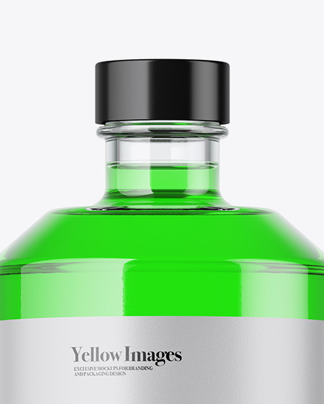 Clear Glass Bottle Mockup