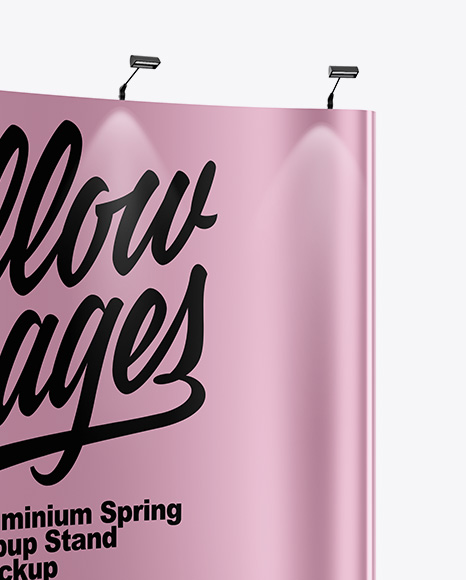 Metallic Spring Pop Up Stand Mockup