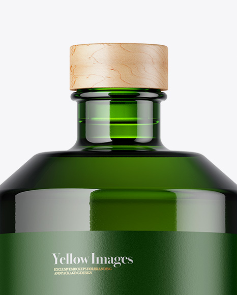 Green Glass Bottle Mockup