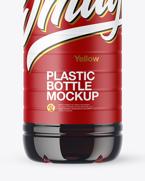 Clear Plastic Bottle with Cola Mockup