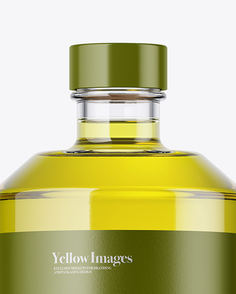 Clear Glass Olive Oil Bottle Mockup