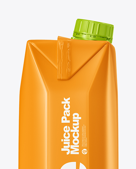 Glossy Juice Pack with Screw Cap Mockup