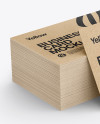 Stack of Kraft Business Cards Mockup