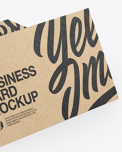 Stack of Kraft Business Cards Mockup