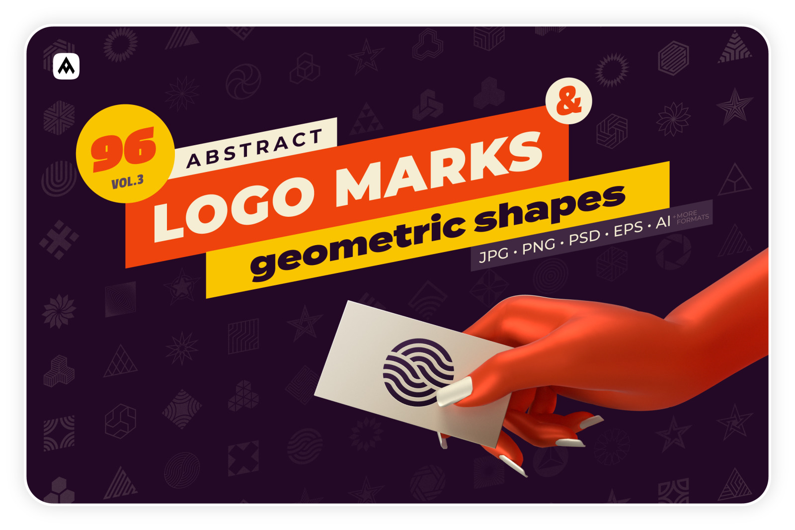 96 Abstract logo marks &amp; geometric shapes collection