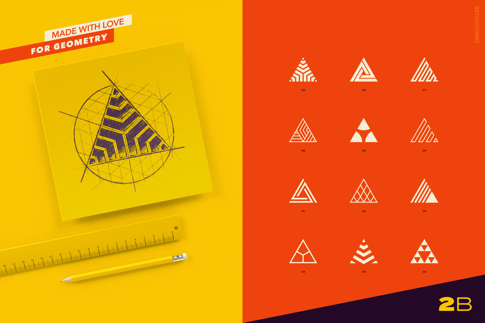 96 Abstract logo marks &amp; geometric shapes collection