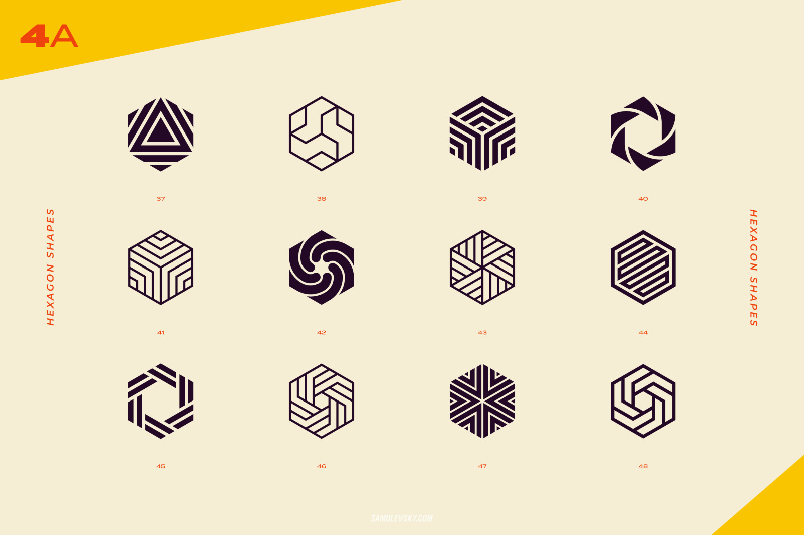 96 Abstract logo marks &amp; geometric shapes collection