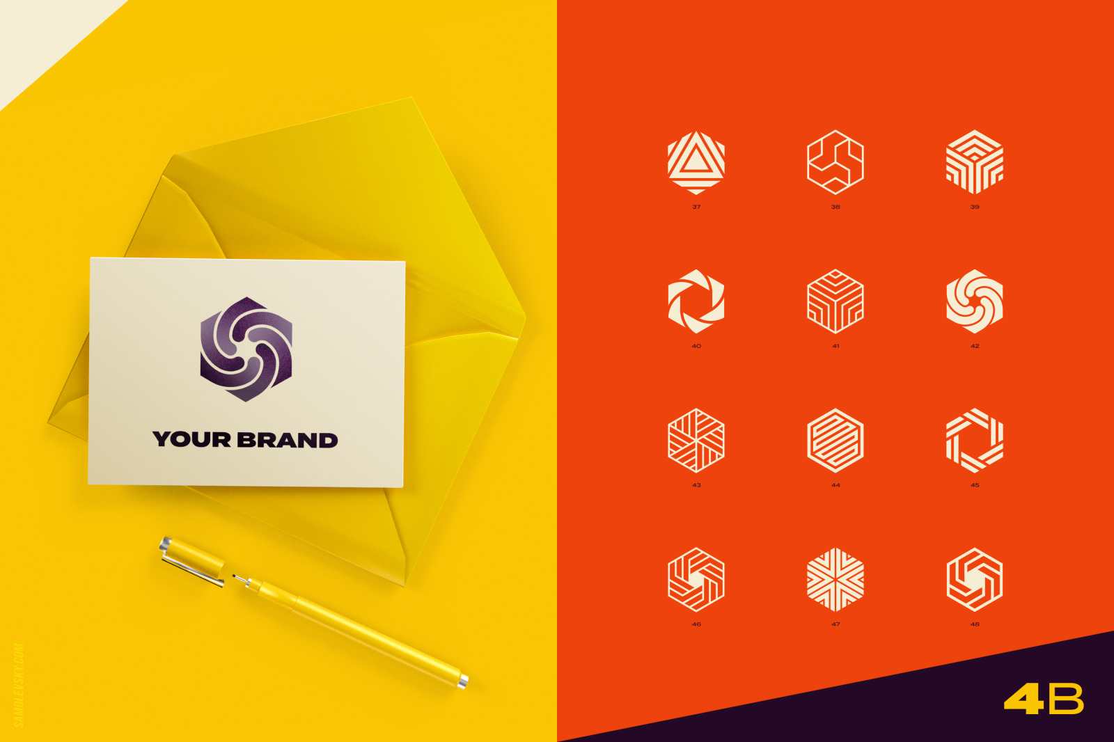 96 Abstract logo marks &amp; geometric shapes collection