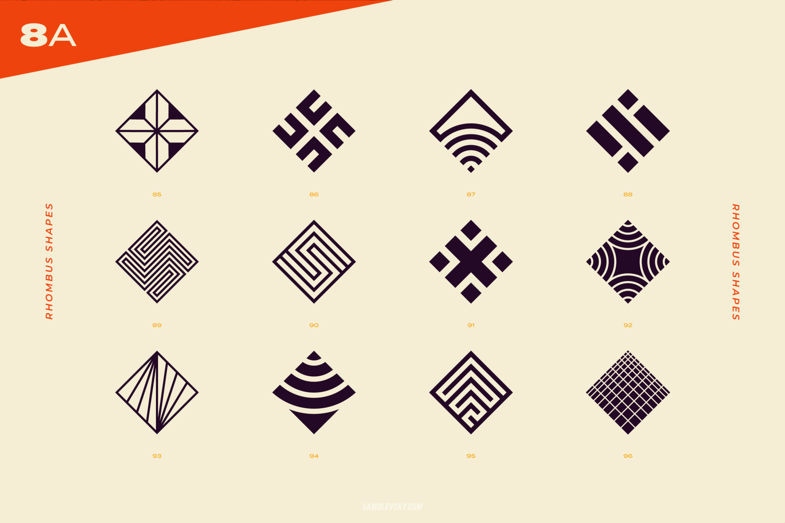 96 Abstract logo marks &amp; geometric shapes collection