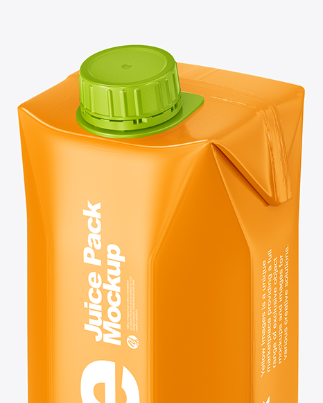 Glossy Juice Pack with Screw Cap Mockup