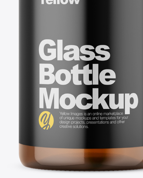 Amber Glass Bottle Mockup