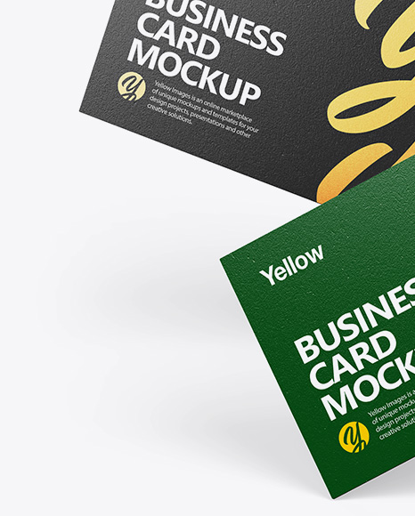 Textured Business Cards Mockup