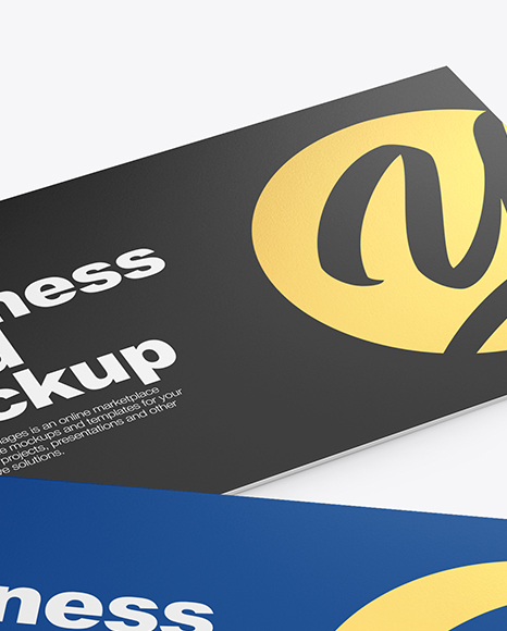 Two Paper Business Cards Mockup