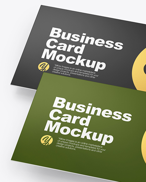 Four Paper Business Cards Mockup