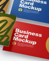 Four Paper Business Cards Mockup