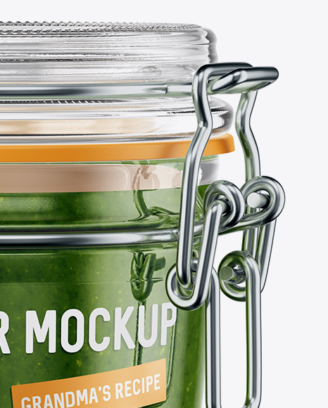 Glass Jam Jar With Clamp Lid Mockup