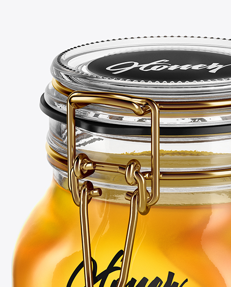 Glass Jar with Honey Mockup